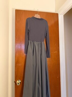 Long Sleeve Maxi Dress in Charcoal Gray by